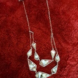 Touchstone Crystal Silver and White Geometric Necklace